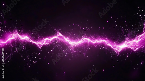 Purple Power Electric Energy Stream Unleashed Against a Dark Backdrop Visual Element for Design