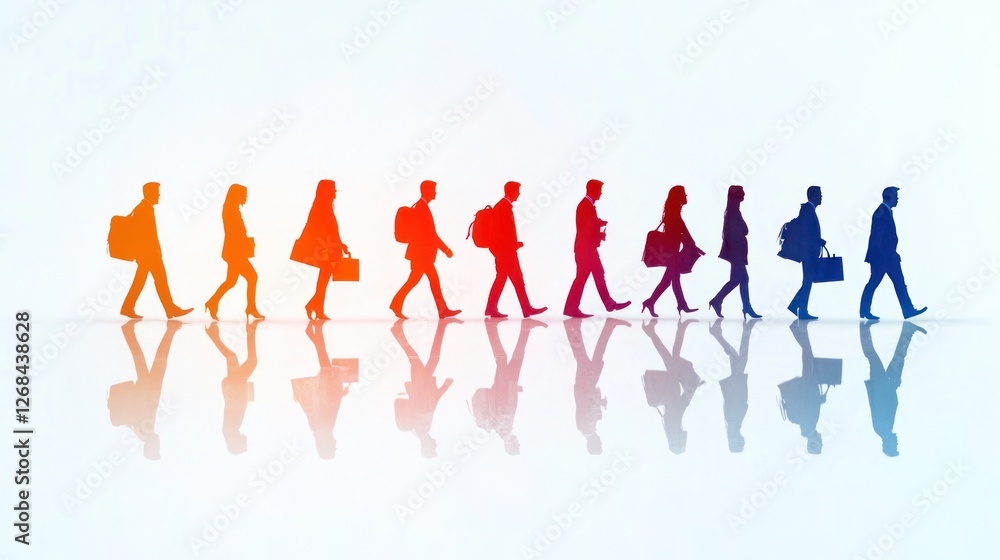 Diverse Business Team Collaboration Abstract Art Concept for Professional Growth on White Background with Copy Space Diverse Business Team Collaboration Abstract Art Concept for Professional Growth on White Background with Copy Space