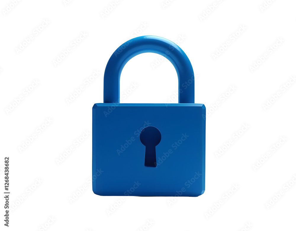 Blue Padlock: Digital Security and Privacy Icon Blue Padlock: Digital Security and Privacy Icon