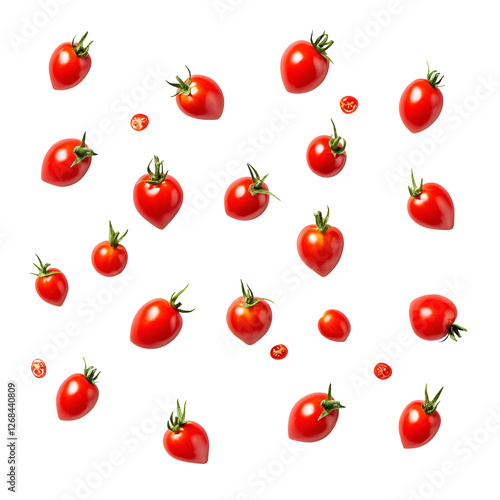 Falling Red Tomatoes A Culinary Delight, Fresh, Juicy, Vibrant