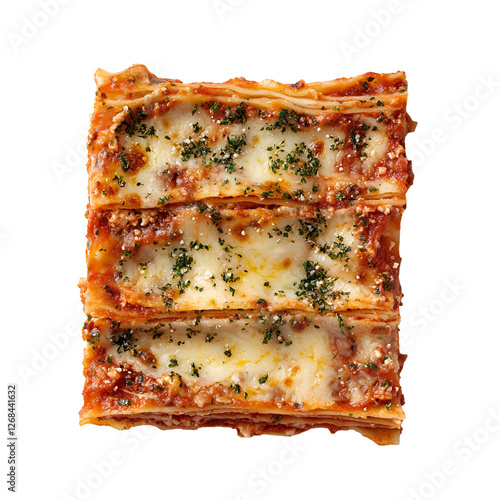 Delicious ThreeLayer Lasagna, Italian Cuisine, Pasta Dish, Cheese, Meat Sauce photo