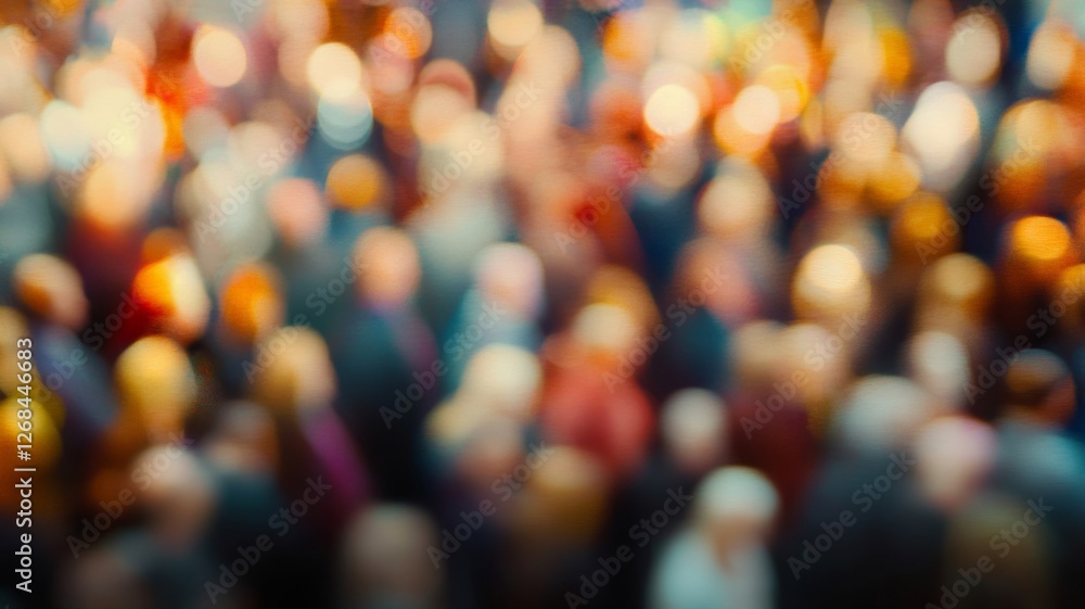 Obraz premium Attendees gather at a conference, seated in rows and focused on the speaker. The blurred background reflects their attentive demeanor while enjoying the event atmosphere