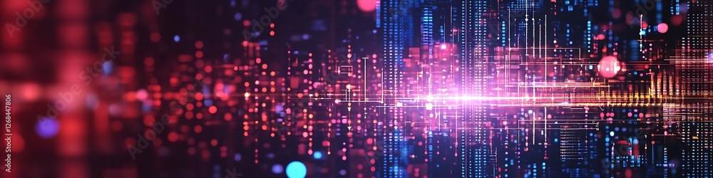 Obraz premium Abstract Digital Data Stream Visualization Network