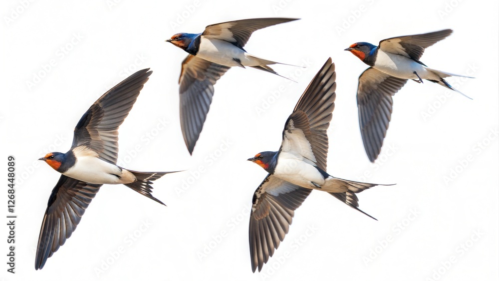 Fototapeta premium swallows in mid flight ai generated