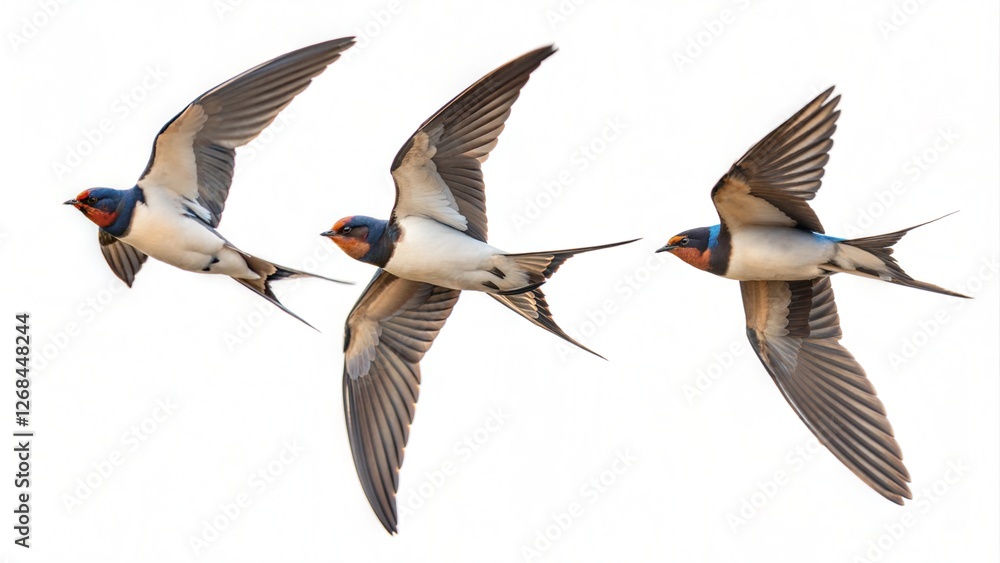 Obraz premium swallows in mid flight ai generated