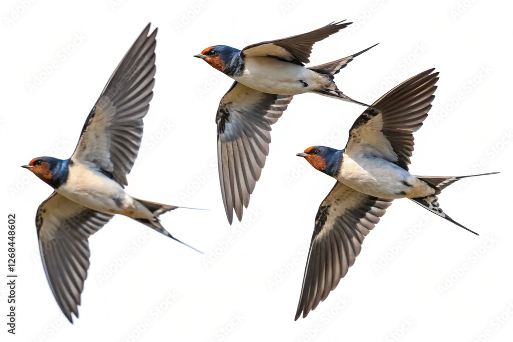 Obraz premium swallows in mid flight ai generated