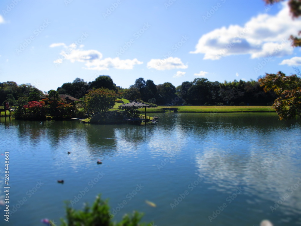Fototapeta premium Korakuen Garden, Okayama, Japan - Diorama Effect