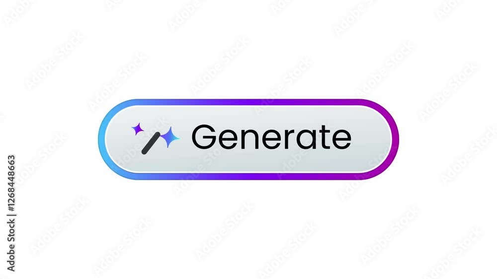 AI Button Generate design click to generative ai artificial intelligence user interface rounded image video generator symbol gradient color AI Button Generate design click to generative ai artificial intelligence user interface rounded image video generator symbol gradient color