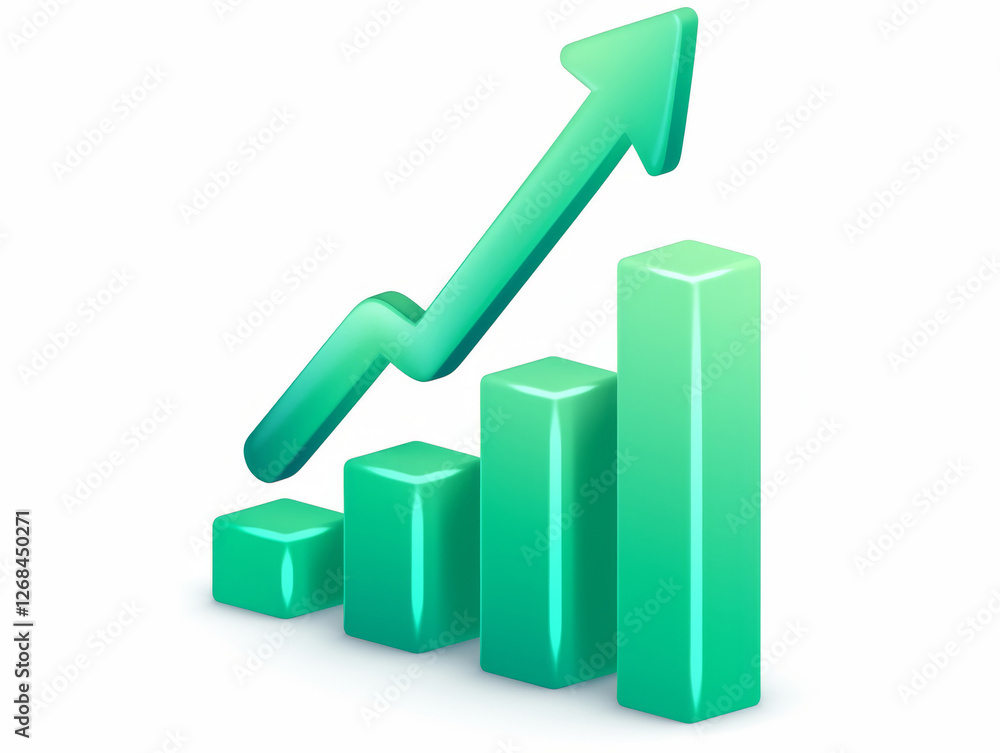3D Business Growth & Financial Success Charts with Upward Arrows 3D Business Growth & Financial Success Charts with Upward Arrows