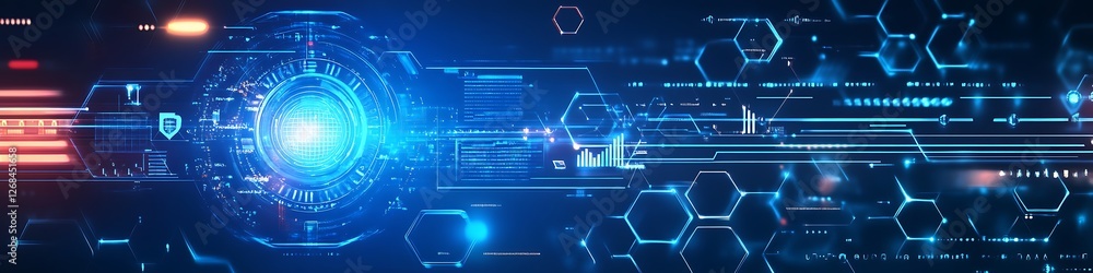 Fototapeta premium Abstract Digital Technology Interface Futuristic Network Design