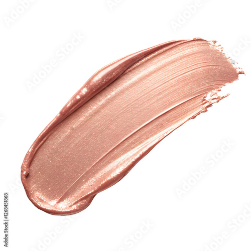 Shimmering rose gold cream spread across a surface showcasing its smooth texture and reflective properties