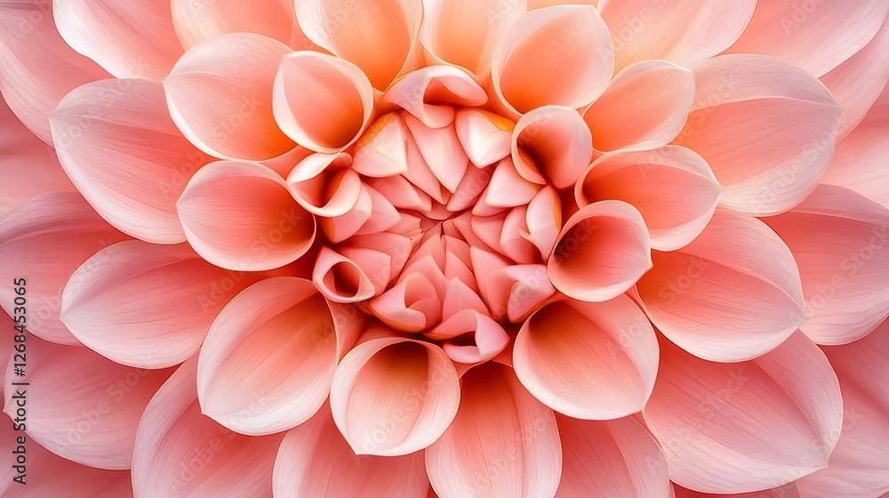 Peach Dahlia Bloom Close-up, Garden, Sunlight Peach Dahlia Bloom Close-up, Garden, Sunlight