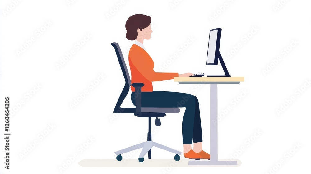 Bad Posture Sitting In Office Chair, Bad Posture Sitting In Office Chair,