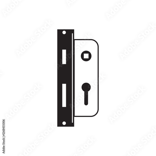 picture of hinges and door latch icon logo vector design