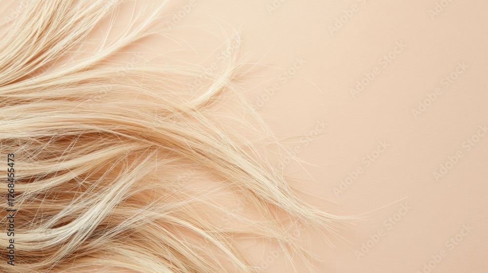 Fototapeta premium Close up view of frayed hair tips with split ends highlighting hair damage and care options for healthier strands. Generative AI