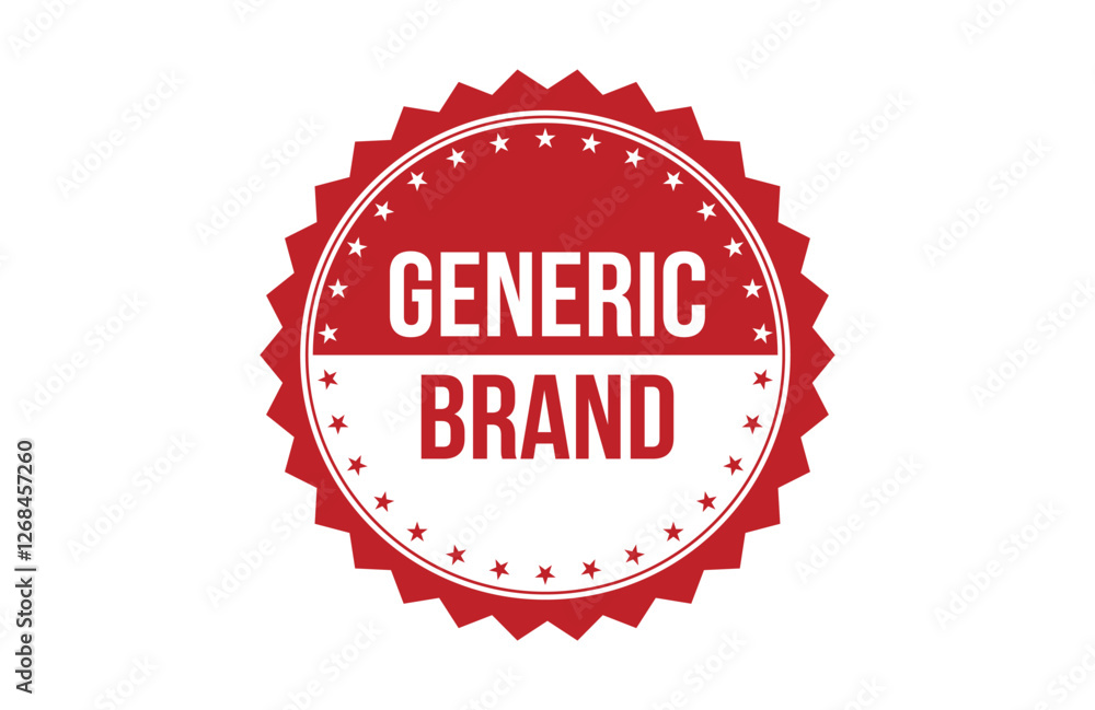 Generic Brand red ribbon label banner. Generic Brand red ribbon label banner.