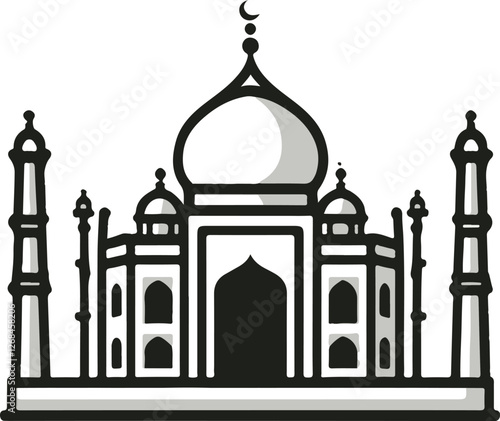 minimalist taj mahal logo