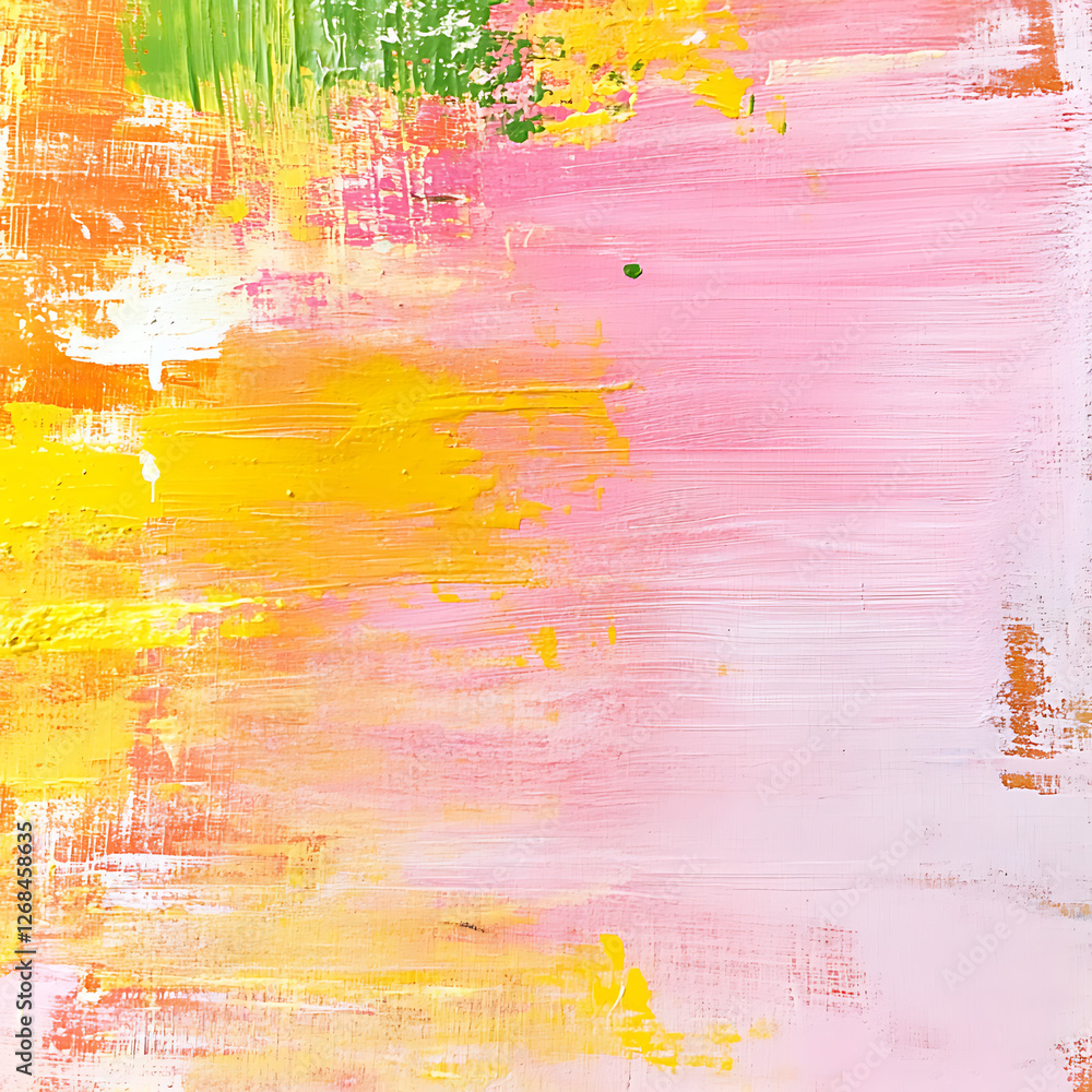 Vibrant Strokes Abstract Expressionism Art with Pink Yellow and Green Colors Creative Paint Background Vibrant Strokes Abstract Expressionism Art with Pink Yellow and Green Colors Creative Paint Background