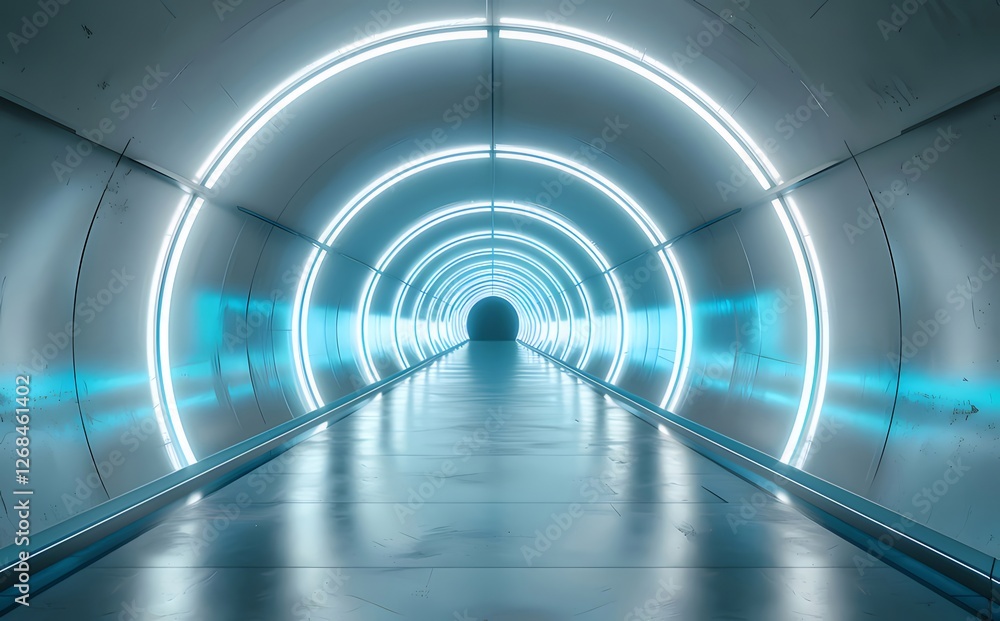 Futuristic neon tunnel, glowing, abstract, background, digital art Futuristic neon tunnel, glowing, abstract, background, digital art