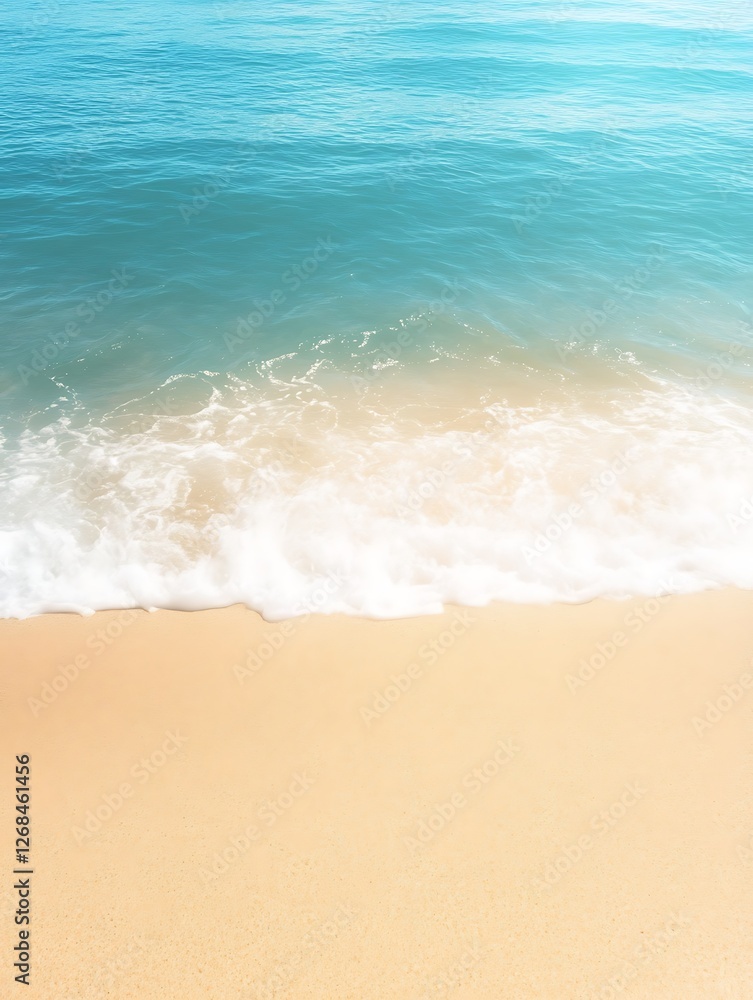 A stunning image of an ocean wave gently crashing onto the shore, showcasing natural beauty and tranquility.