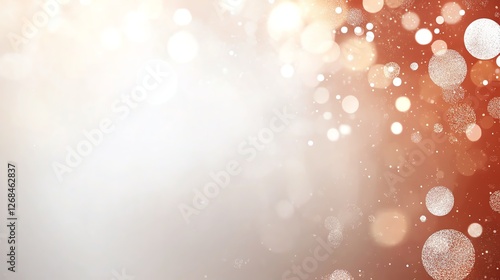 Abstract bokeh background with warm tones and soft white lights, perfect for creative festive designs. photo