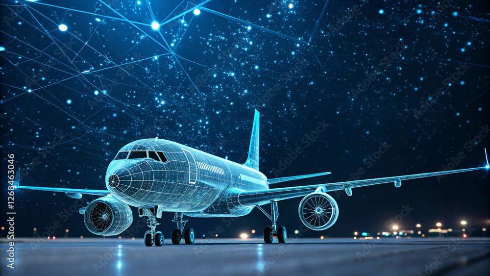 Fototapeta premium airplane in the sky at night