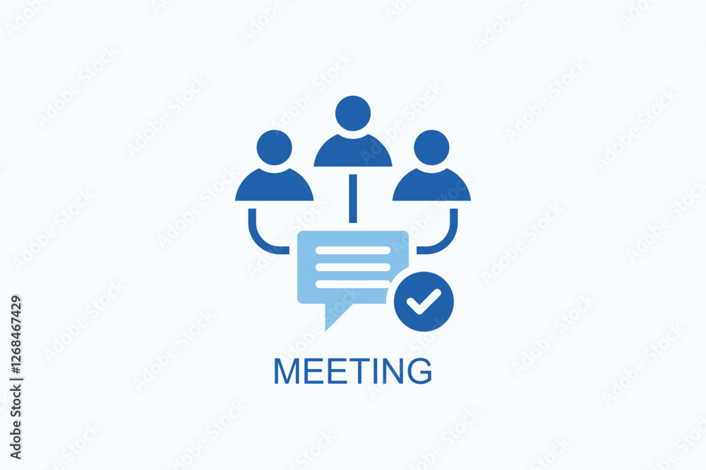 Meeting Icon Or Logo Isolated Illustration Meeting Icon Or Logo Isolated Illustration