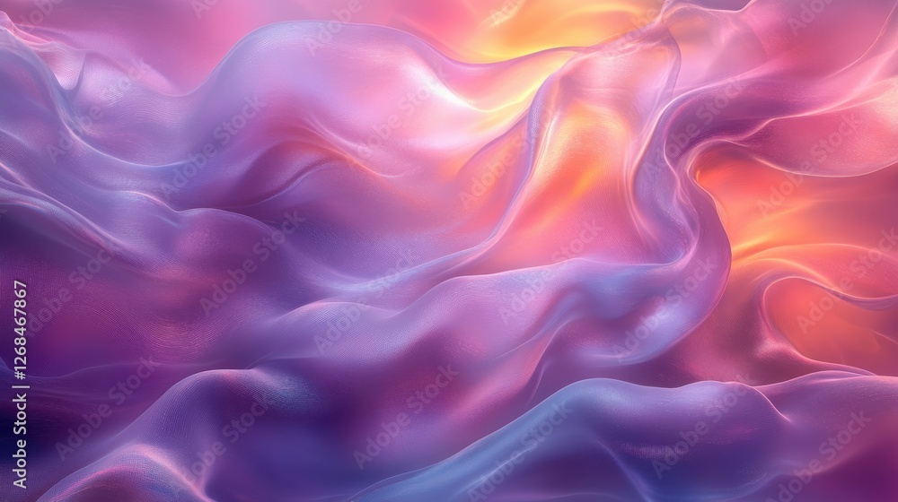 Fototapeta premium Ethereal Waves of Colorful Fabric in Soft Pastel Hues