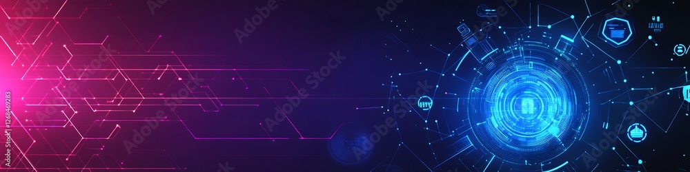 Obraz premium Abstract Digital Network Data Security System