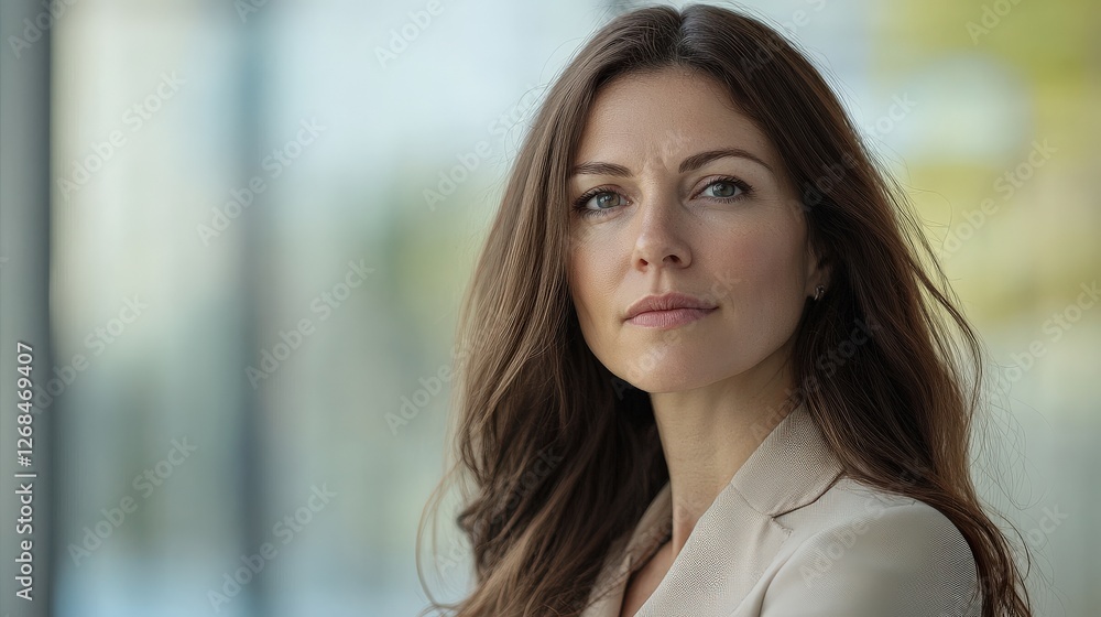 Confident Businesswoman Portrait in Modern Office Setting Confident Businesswoman Portrait in Modern Office Setting