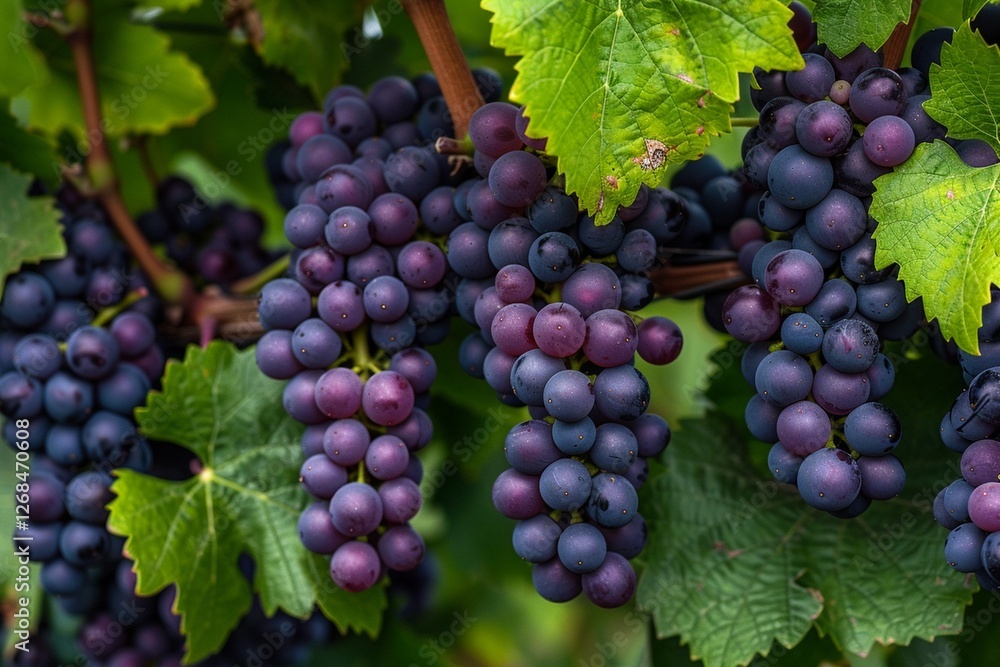 Fototapeta premium Photo close-up of grape growing on plant