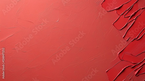 Abstract red textured background with layered paint strokes creating artistic patterns and vibrant visual interest. photo