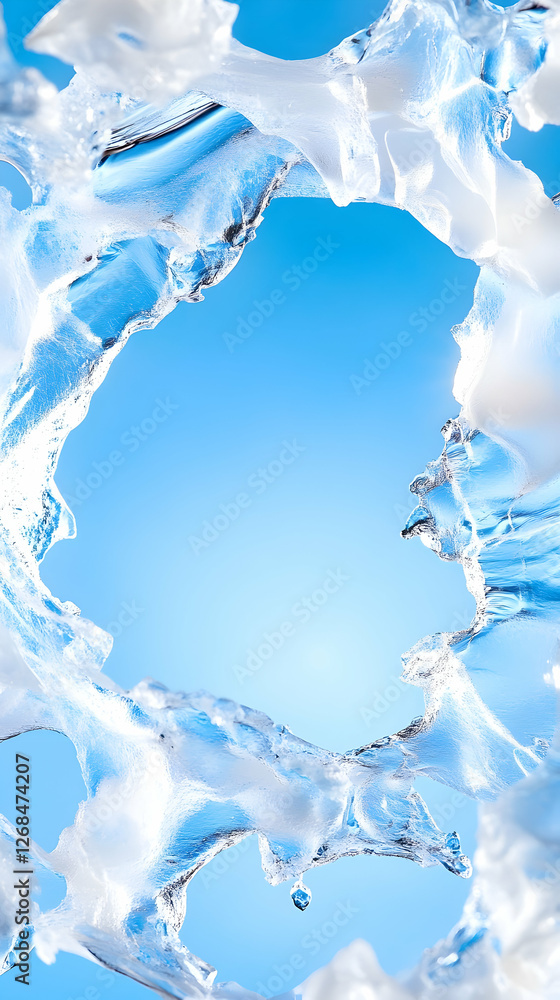 Abstract water splash frame on light blue background. Possible use stock photo Abstract water splash frame on light blue background. Possible use stock photo