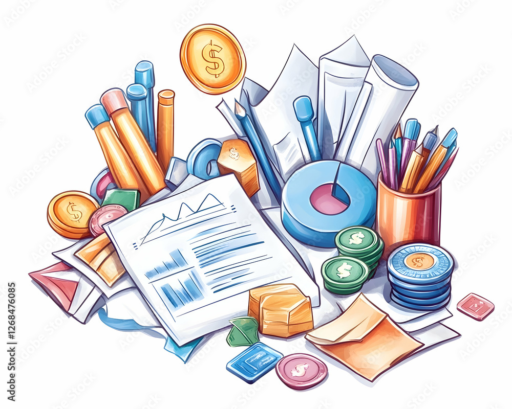 custom made wallpaper toronto digitalBusiness documents and financial objects illustration