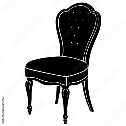 A chair with a curved backrest 