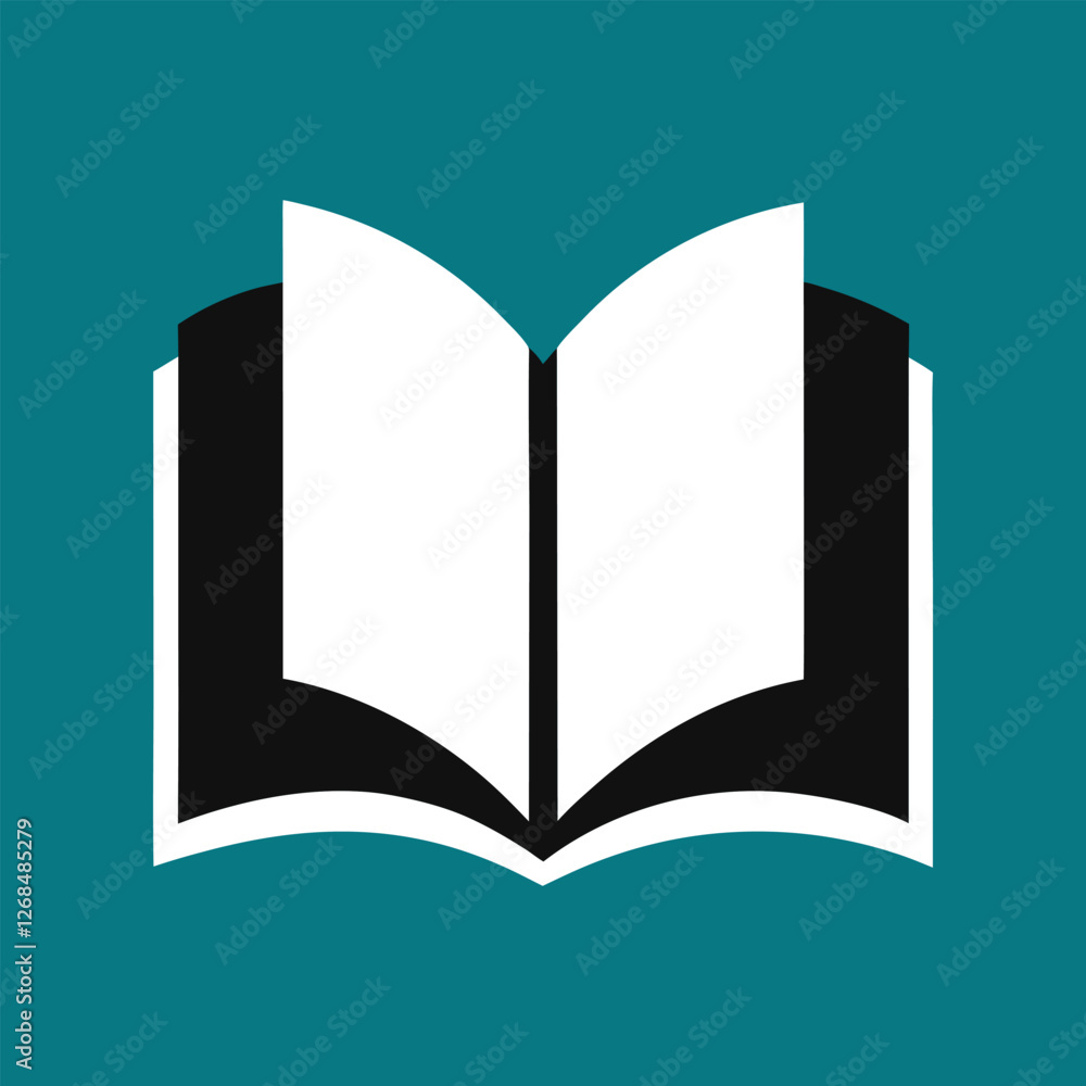An open book where one page transitions into the shape of an open window An open book where one page transitions into the shape of an open window