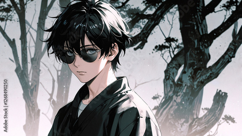 Well Dressed Digital Drawing of a Handsome Man in Formal Suit with Glasses male character anime illustration wallpaper