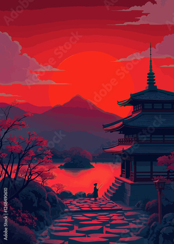 Wallpaper Mural landscape japenese art Torontodigital.ca