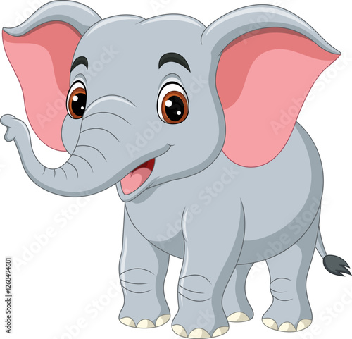 Illustration of cartoon funny elephant