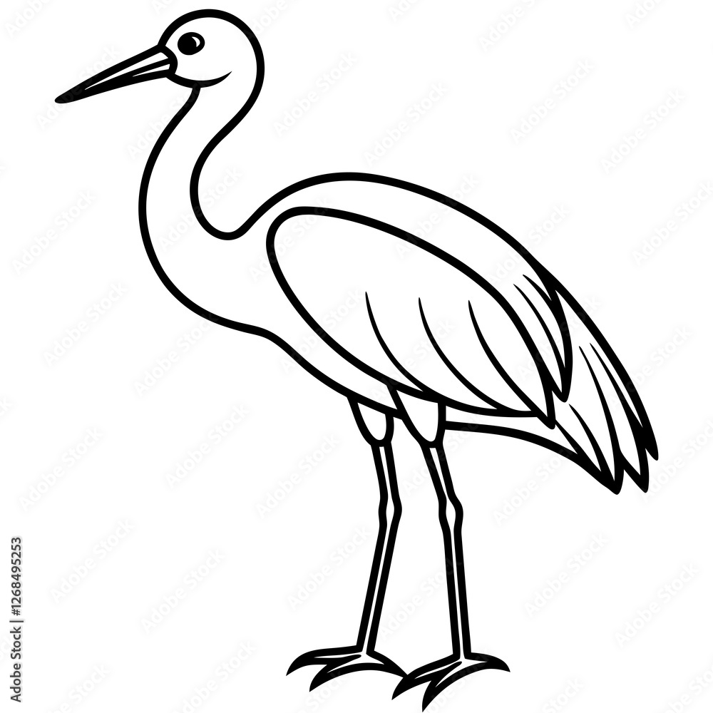 Obraz premium Classic Stork Outline Sketch
