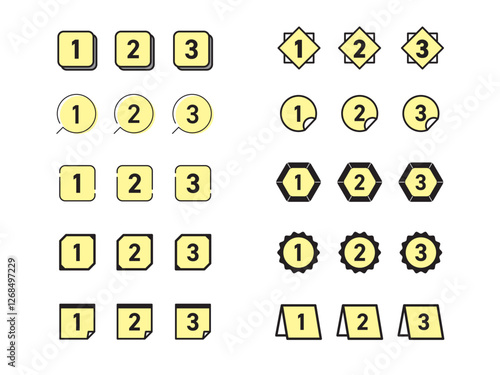 シンプルな数字のアイコンセット