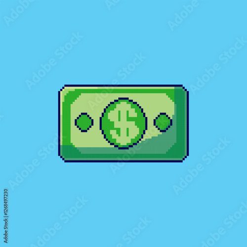 Pixel art Dollar Bill game asset design