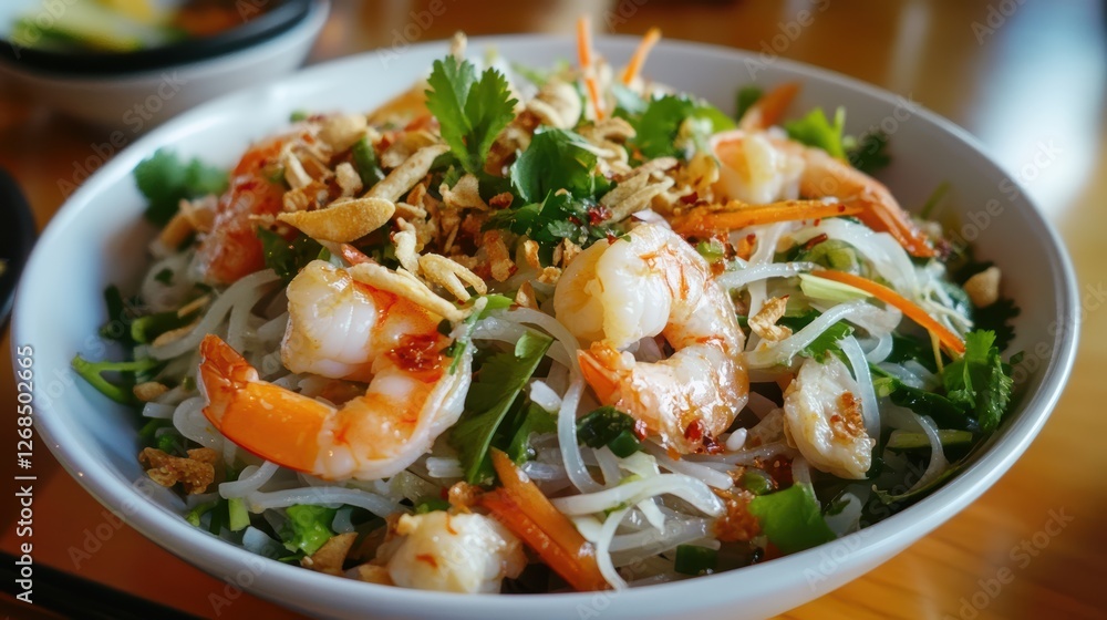 A delicious and healthy fresh shrimp and vegetable salad perfect for a nutritious and tasty meal A delicious and healthy fresh shrimp and vegetable salad perfect for a nutritious and tasty meal