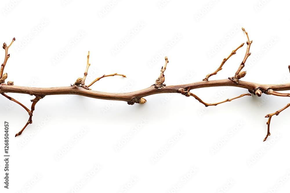 Branch of the vine isolated on white background. Studio shot. Branch of the vine isolated on white background. Studio shot.