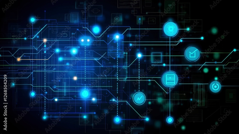 Abstract Digital Network Connections Futuristic Technology Background Abstract Digital Network Connections Futuristic Technology Background