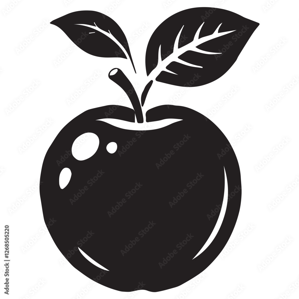 An apple black vector illustration An apple black vector illustration