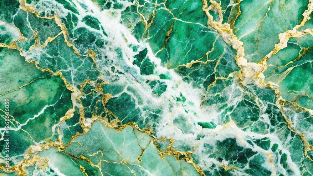 Abstract Green & White Veined Marble Texture: Cracked Pattern Background Abstract Green & White Veined Marble Texture: Cracked Pattern Background