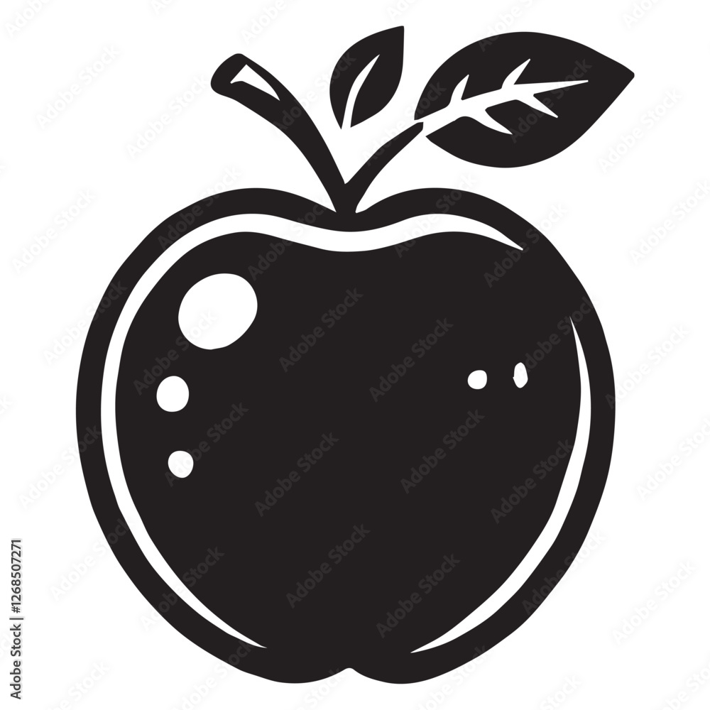 An apple black vector illustration An apple black vector illustration