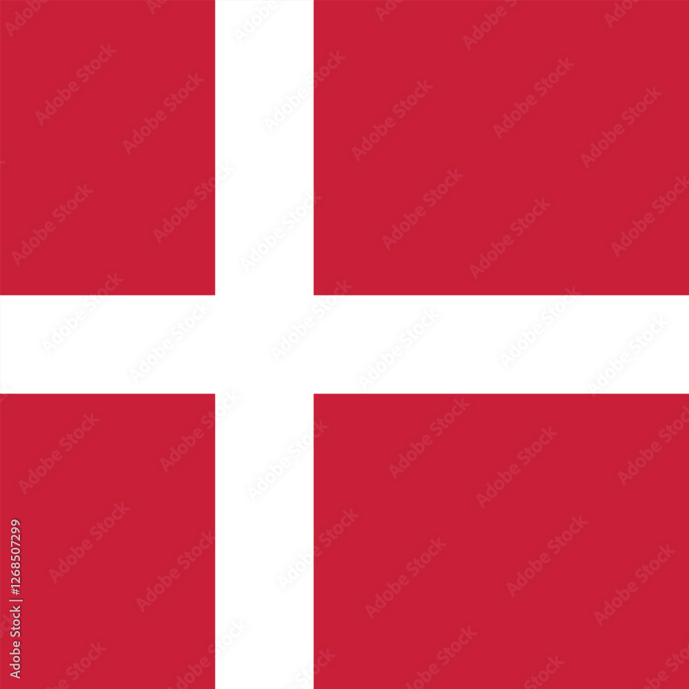 Naklejka premium Flag of Denmark. Denmark square flag icon digital vector illustration