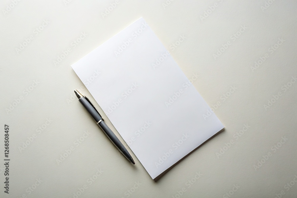 Blank A4 Paper, Pen, Smooth Surface - Copy Space Stock Photo Blank A4 Paper, Pen, Smooth Surface - Copy Space Stock Photo